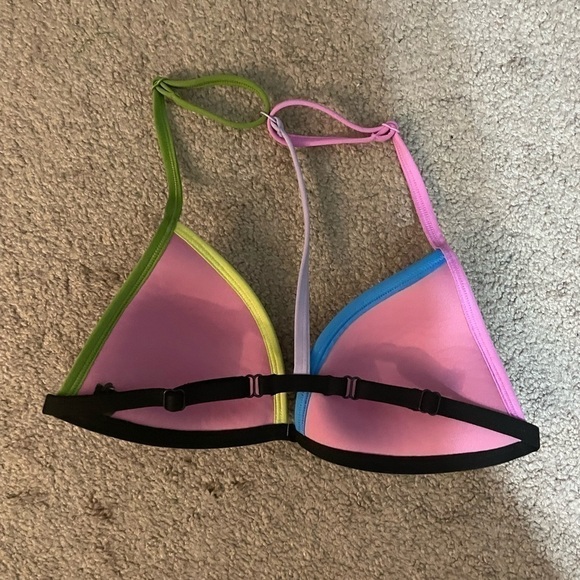 PINk black multicolored straps bikini top size Small - Picture 7 of 7